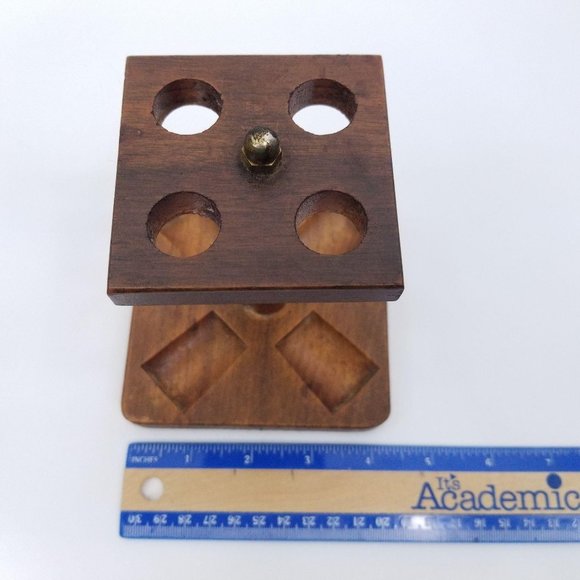 Vintage Wooden 4 Hole Pipe Stand Holder Pedestal - Picture 9 of 9